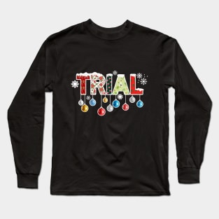 TRIAL Xmas for trialbike rider - snow bike sport christmas Long Sleeve T-Shirt